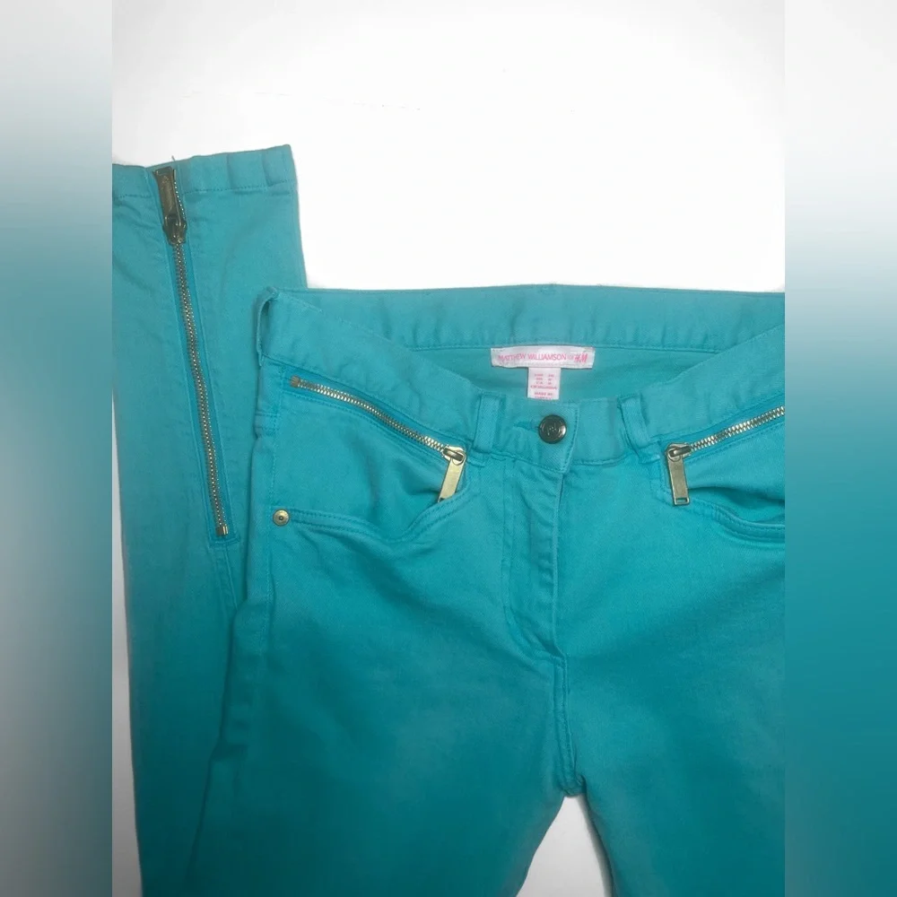 Matthew Williamson for H&M Turquoise Skinny Jeans Size 6 - Picture 3 of 9